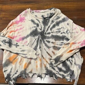 Tie-Dye Distressed Sweater